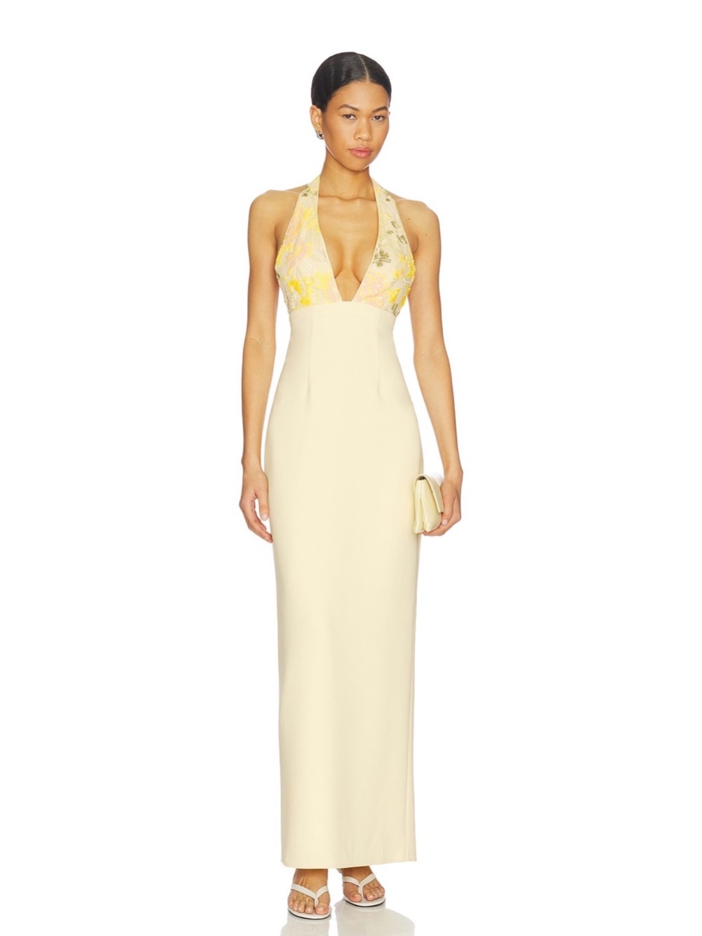 MAJORELLE Maizie Gown in lemon. Size small. Sold out size small